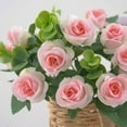 thumbnail image 4 of Artificial Hanging Flowers, Fake Hanging Flowers for Decoration, Simulated Rose Artificial Flowers Bouquet Handheld Flower Wall for Home Wedding Garden Indoor Outdoor Desk Decor 30cm Pink, 4 of 7