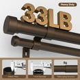 thumbnail image 2 of 1 Inch Double Curtain Rods for Windows 66 to 120 Inches(5.5-10 Feet), Adjustable Heavy Duty Curtain Rod with Classic Cap Finial, Telescoping Modern Decorative Drapery Rod, Antique Bronze, 2 of 16