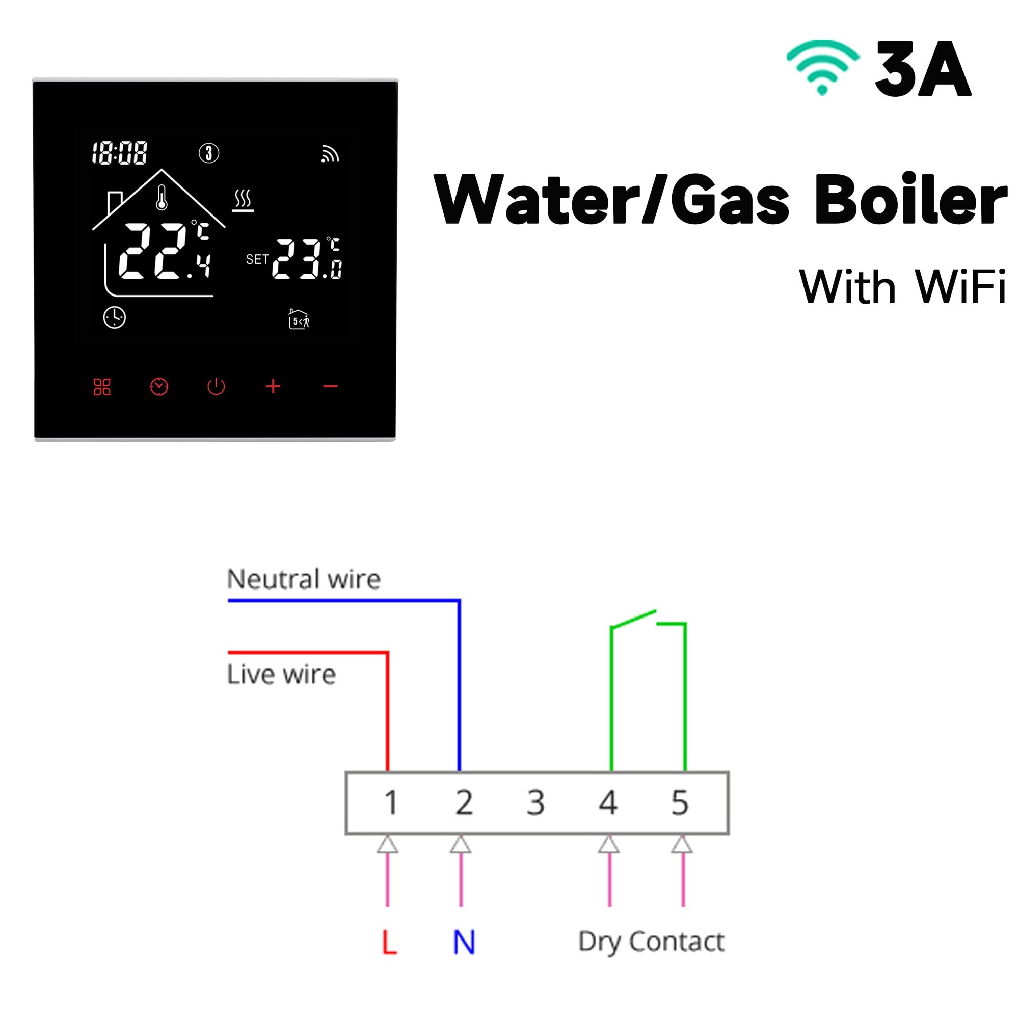 Tuya Smart Thermostat, LCD Display Touch Screen For Electric Floor Heating Water/Gas Boiler Temperature Remote Controller ,Easy Installation