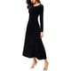 thumbnail image 2 of Vestido largo elástico de terciopelo fruncido de manga larga elegante para mujer Xemadio WRMH-233-11, 2 of 5