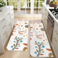 thumbnail image 4 of Kitchen Rugs Sets Of 2,White Boho Bohemia Rainbow Autumn Leaves Trees Pattern Anti Fatigue Kitchen Mat Rugs Non Slip Washable,Decorative Kitchen Floor Mats for Kitchen,Sink,Laundry,17"X47", 4 of 5