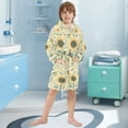 thumbnail image 5 of FORMRS Niños Bathrobe Unisex Hooded Robe Soft Plush Pajamas Sleepwear, Size 2-3T, Floral Birds Pattern, 5 of 7