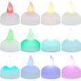 thumbnail image 1 of 12Pcs LED Floating Candle Light Waterproof Flameless Floating Tealight Smokeless Flickering Prop Lamp Décor Battery Oper, 1 of 10