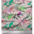 thumbnail image 1 of Soimoi Gray Cotton Duck Fabric Stamp & World Map Fabric Prints By Yard 56 Inch Wide, 1 of 3