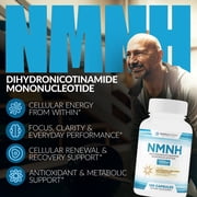 NMNH Dihydronicotinamide Mononucleotide 1000mg – NMNH Supplement with Sunflower Lecithin Liposomal Delivery Matrix for Enhanced Absorption – 120 Capsules (60 Servings) – NAD+ Support