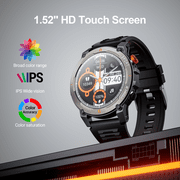 Smart Watch for Android and iPhone, IP68 Waterproof Smartwatch for Women Men 180+ Sports Modes 1.52-inch Fitness Tracker, Smart Watch with Bluetooth Call(Answer/Make Calls), for Gift Black