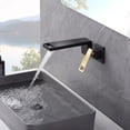 thumbnail image 6 of SUMERAIN Wall Mount Bathroom Faucet Single Handle Vessel Sink Faucet with Brass Rough-in Valve, Black and Gold, 6 of 11