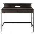 thumbnail image 6 of Contempo 40-Inch Desk with 2 drawers and shelf hutch in Brown Wood Grain Finish, 6 of 11