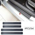 thumbnail image 6 of 4 Pieces / Set 3 Fiber Car Door Plate Sill Threshold Protective Panel Sticker - Black, 6 of 10