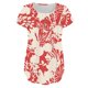 thumbnail image 3 of Gibobby Blusa de Trabajo de Manga Corta Camiseta plisada con estampado flores y cuello botones manga corta para mujer, camiseta informal con ajuste floral,(D,XL), 3 of 4