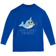 thumbnail image 1 of Narwhal Have a Narly Gnarly Kwanzaa Youth Long Sleeve T Shirt Royal YXL, 1 of 1
