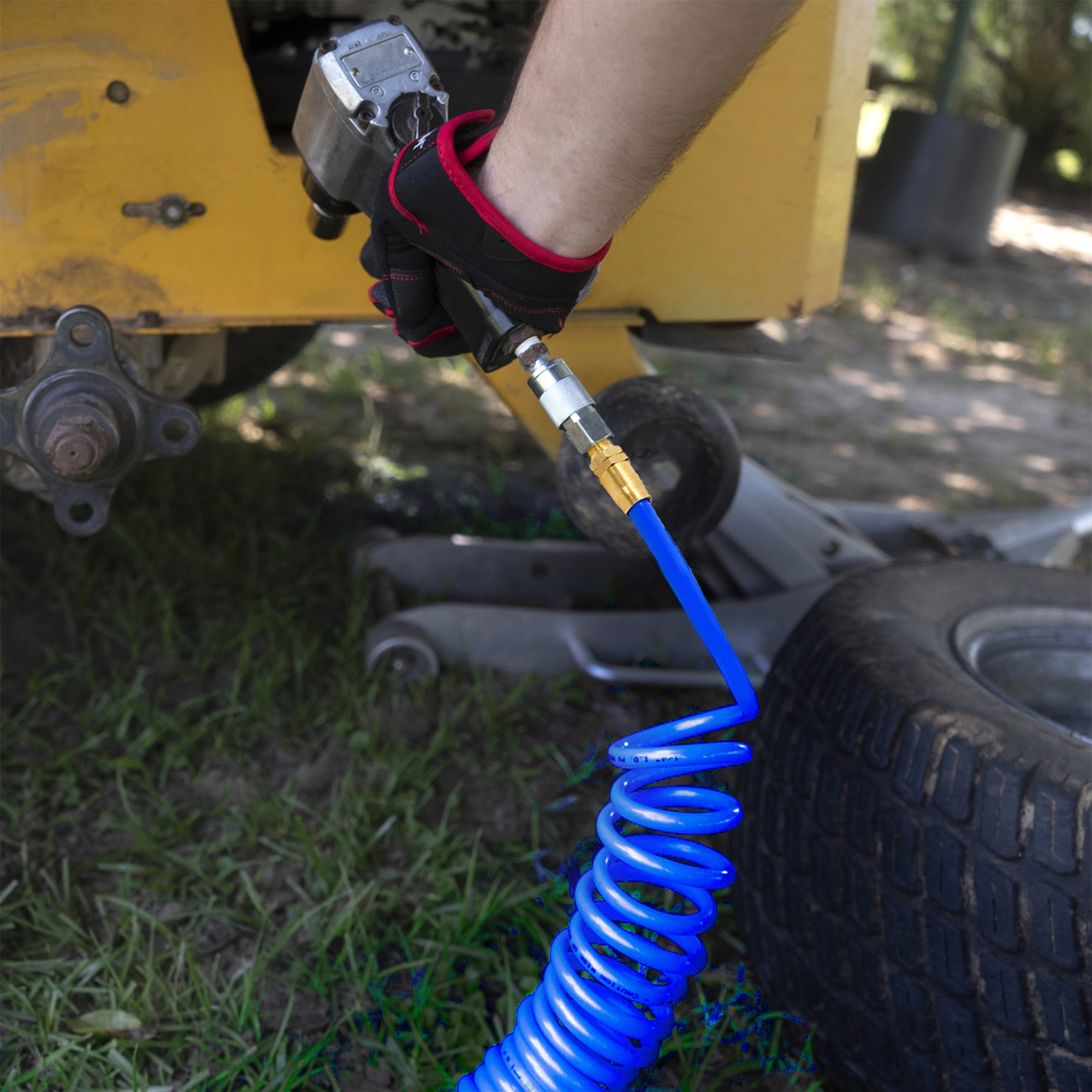 Klutch Polyurethane Recoil Hose Air Hose, 3/8in. x 25ft., 125 PSI