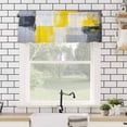 thumbnail image 4 of Yellow Grey Valances for Windows Oil Painting Abstract Art Rod Pocket Curtain Valance Window Treatment Short Curtains for Kitchen Living Room, 42"x18", 4 of 5