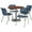 Navy, Mahogany, variant on KFI Studios Mode Round 3' Dining Table Set, Mahogany, 4 Navy KOOL Chairs