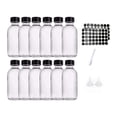 thumbnail image 2 of Botellas de muestra transparentes, minibotellas vacías, reutilizables, multiusos, botellas redondas de vidrio para aceites, salsas y uso decorativo. 12 piezas de 2 oz, 2 of 9