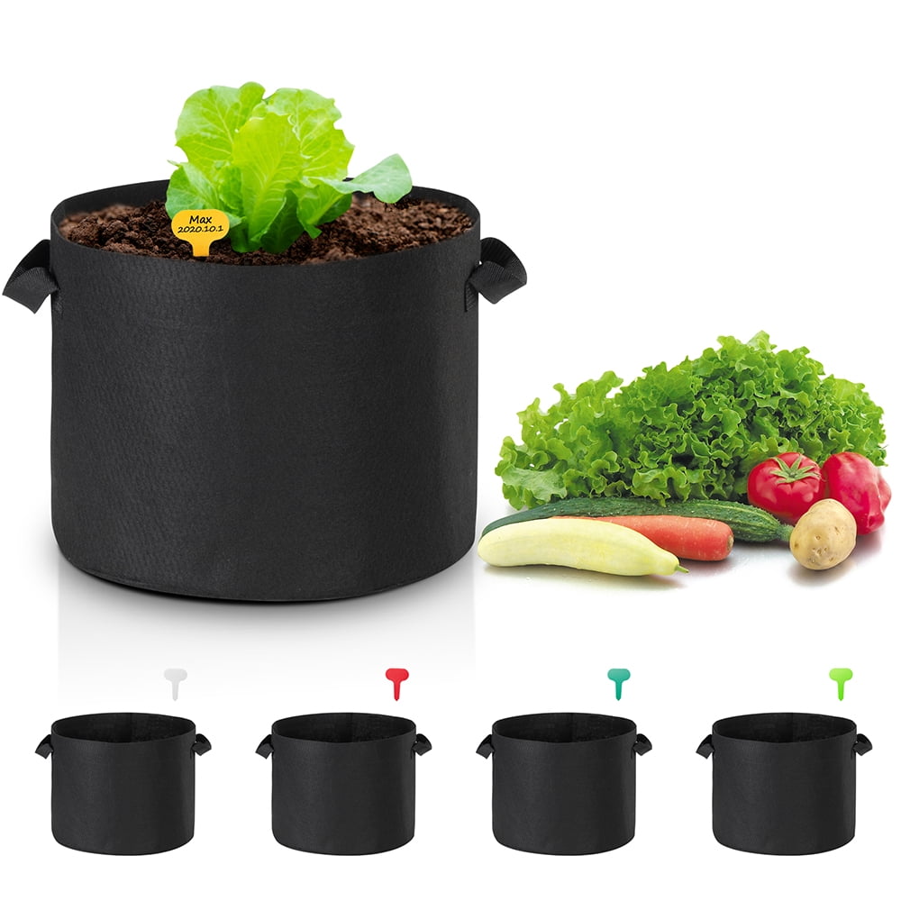 Felt Fabric Pots 10 Gallon Grow Bag Square Flower Pouch Garden Planter Basket 