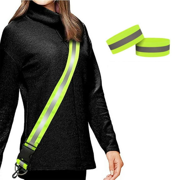 New Release,Reflective Sash for Walking at Night, High Visibility Running Gear with 2 Pcs Reflective Armbands for Men, Women, Kids,Vsgery,multicolor