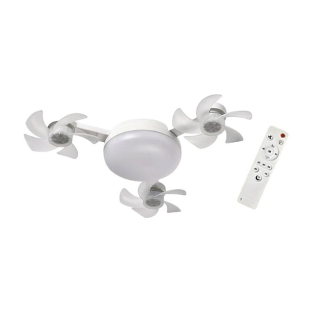 Ventilador de techo con luz y control remoto, temperatura de color ajustable para el hogar. Ventilador de 3 cabezas 45 cm