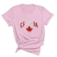 thumbnail image 3 of Fiudx Ofertas Flash Del Día Camiseta Básica de Verano de Manga Corta Informal para Mujer, Blusa con Estampado de Hoja de Arce Del Día de Canadá, Camiseta con Cuello Redondo, 3 of 3
