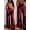Burgundy, variant on Women's High Waist Wide Leg Pants with Pockets and Belt for Fall Winter Office Commute Wear