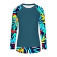 thumbnail image 5 of Qingpeng Womens Two Piece UV UPF 50+ Swim Shirt Bathing Suit Long Sleeve Rash Guard Swimsuits with Boyshort Bottoms, 5 of 7