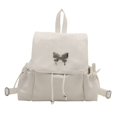thumbnail image 1 of Fashion Bowknot Schoolbag Adjustable Strap Large Capacity Backpack PU Waterproof Single-shoulder Bag Student White, 1 of 6