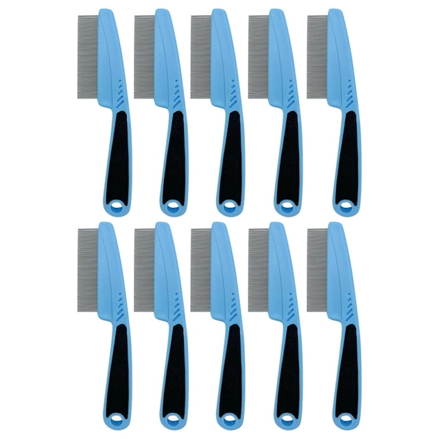 Pet Supplies -Coat Grooming Tool For Dogs Cats And Small With Fine Stainless Steel Teeth Gentle Detangling For All Types 10PCS