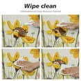 thumbnail image 4 of PIKWEEK Yellow Daisy Round Table Cloth with Elastic Edge,Pastoral Bee Fitted Table Cloth for Round Tables,Vintage Linen Oil Proof Waterproof Tablecloth for Indoor Outdoor Picnic Party, 4 of 7