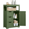thumbnail image 2 of Alden Design 34″ Tall Bathroom Floor Cabinet with Adjustable Shelf and 3 Drawers, Green, 2 of 9