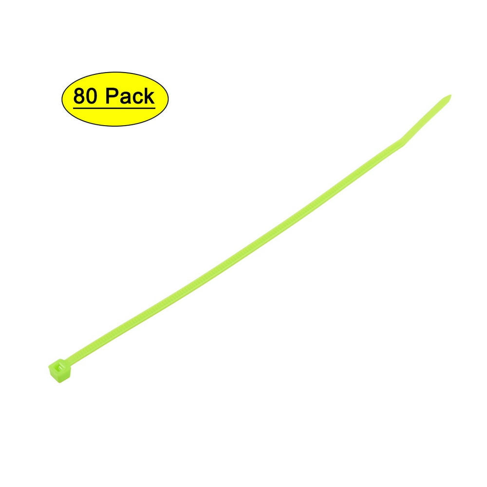 6 Inch x 0.1 Inch Fluorescent Green Cable Zip Ties SelfLocking Nylon