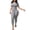 Gray, variant on Two Piece Sets for Women Summer Casual Jogger Workout Outfits Fitted Crew Neck T-shirt High Waist Legging Sets Pink M