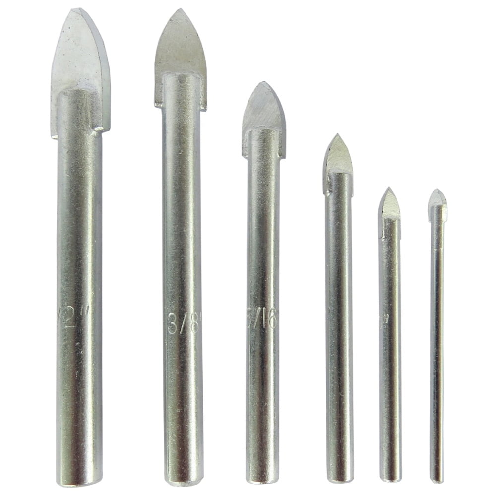 Drill America Carbide Tipped Glass and Tile Drill Bit Set, 5 Pieces