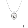 thumbnail image 2 of Delight Jewelry Silvertone Domed Jazz Girl with Hat Joy Ring Charm Necklace, 18", 2 of 4