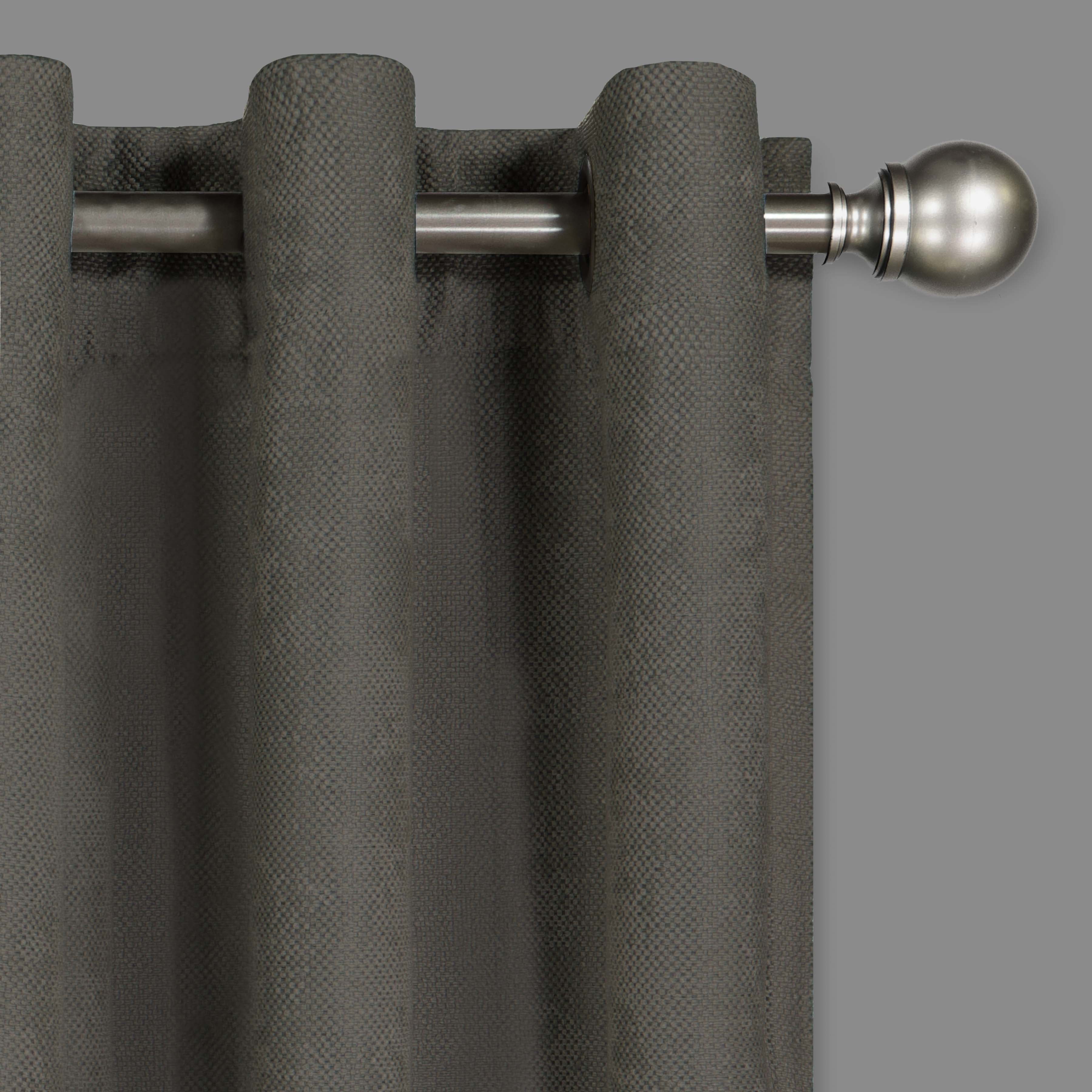 Eclipse Allure Draft Stopper, 100% Blackout Grommet Top Curtain Panel, Charcoal Grey, 50 x 63