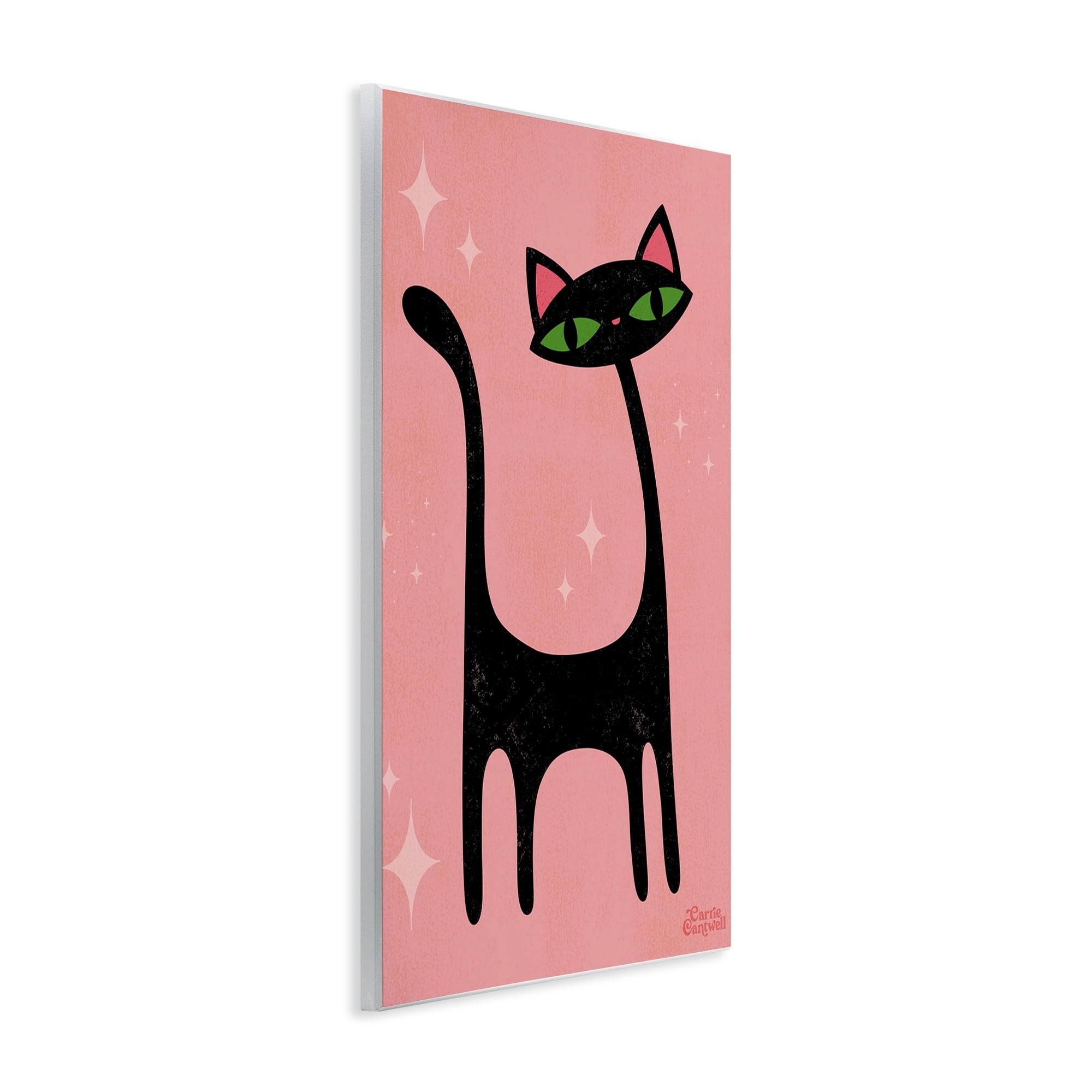 Stupell Industries Retro Black Cat Animals & Insects Painting Unframed Art Print Wall Art, 10 x 15