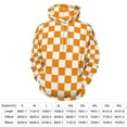 thumbnail image 2 of Orange Checkered Pattern Men's Women Vintage 3D Hooded Sweatshirt - All-Season Loose Fit Streetwear, 2 of 6