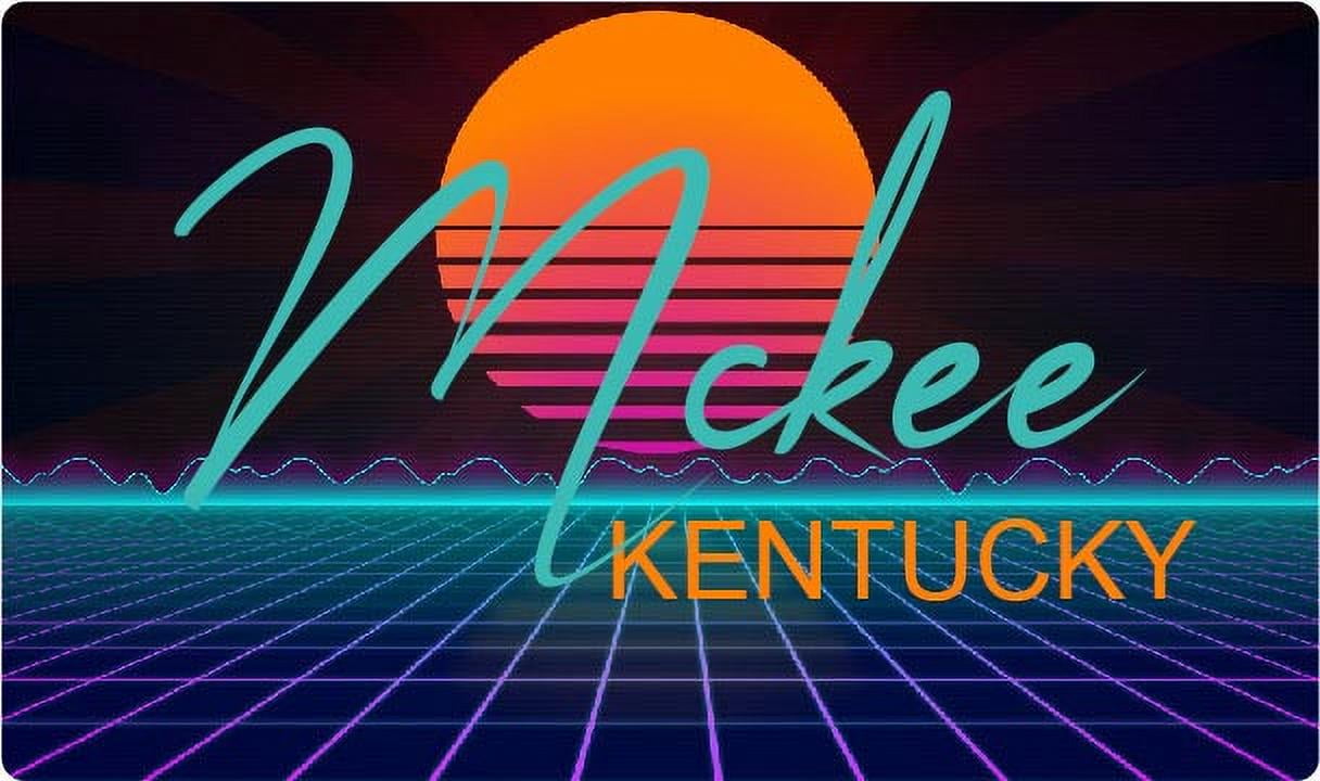 McKee Kentucky 2 X 1.25Inch Vinyl Decal Stiker Retro Neon Design