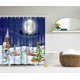 thumbnail image 4 of Cortina de ducha JAMW Navidad muñeco de nieve azul, 4 of 5