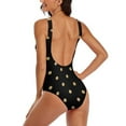 thumbnail image 6 of Gold Dot Print Swimsuit Polka Dots Swimwear One-Piece Beach Custom Bodysuit Sleeveless Monokini Wom Push Up Sexy Beach Outfits, 6 of 7