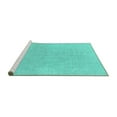 thumbnail image 2 of Ahgly Company Machine Washable Indoor Round Solid Turquoise Blue Modern Area Rugs, 4' Round, 2 of 4