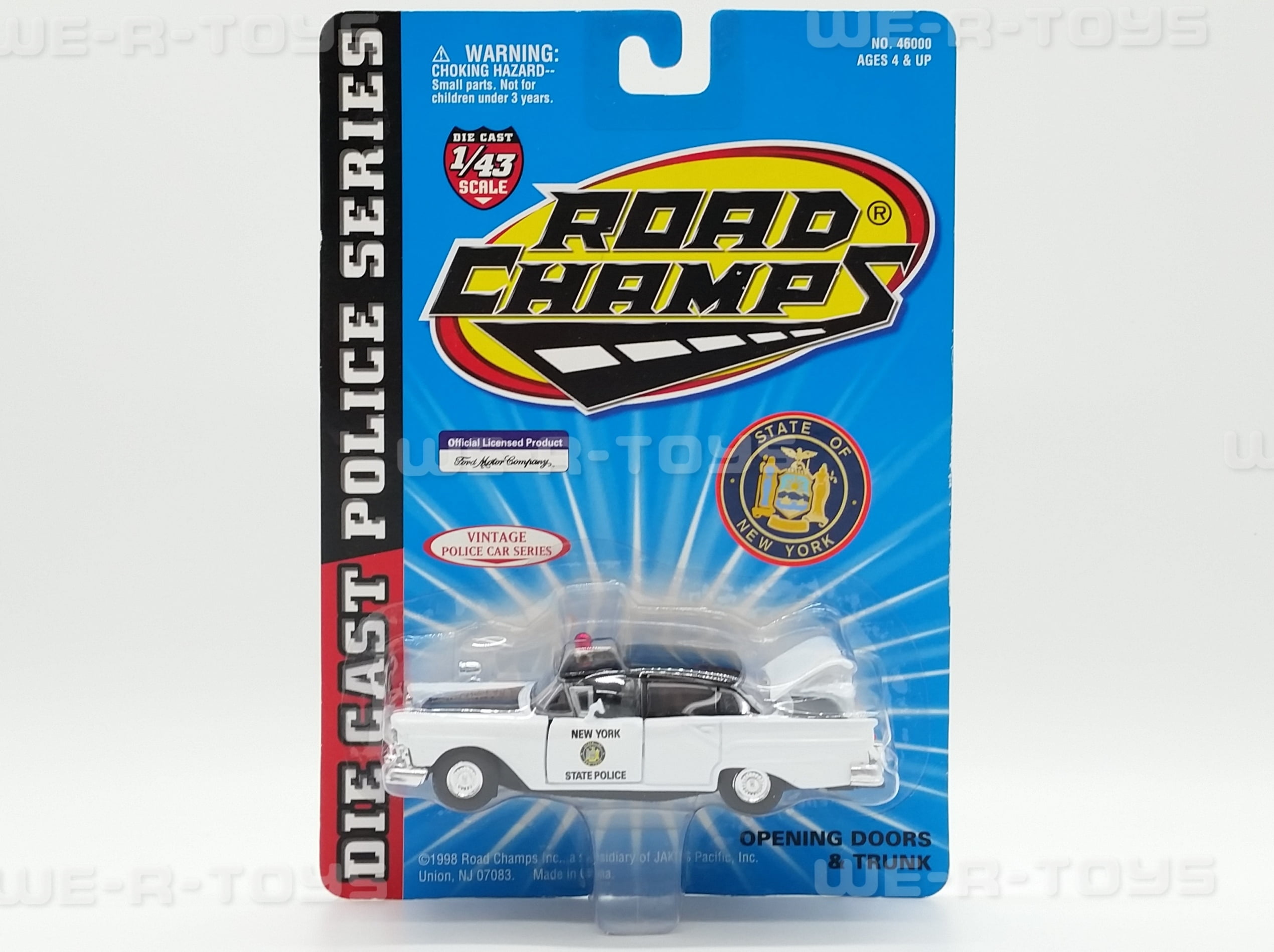 Road Champs 1/43rd scale Toys R Us Geoffrey State Police diecast car LOOSE 98 