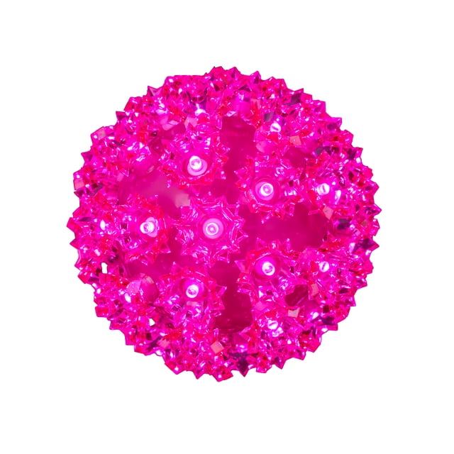 Novelty Lights LED 6in 50 Light Starlight Sphere, Pink, Ornament Ball Light, 5ft Hanging Cord with S Hook, 12ft Power Cord with Stackable Plug, Commercial Grade
