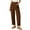 Brown, variant on Axiiglly Summer Pants for Women Casual Lightweight Straight Leg Pant Button Ankle Length High Waisted Pant with Pockets