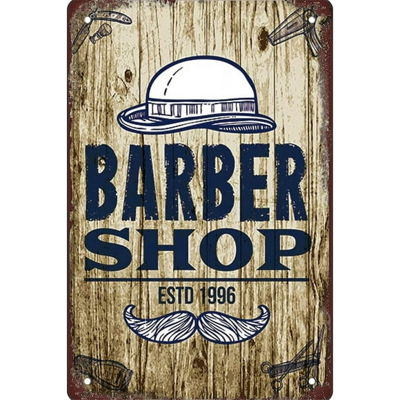 Retro Funny Metal Sign Sheet Signs Tin Sign,Barbershop‘ 16 x 12 Inches