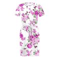 thumbnail image 4 of Robes pour Femmes 2024 Été Surdimensionnée Décontractée Col Rond Bretelles Manches Courtes Imprimé Floral Robe Ample avec Poche Rabais de 50 % Liquidation!, 4 of 7