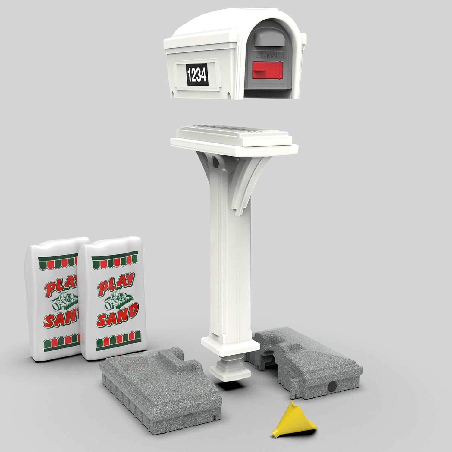 Simplay3 Dig-Free Easy Up Classic Mailbox and Post Combination in White