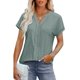 thumbnail image 2 of Eres Más Que una Camisa de Puntuación de Prueba Sexy de Manga Corta Lentejuelas Suelta Camisa de Blusa con Cuello en V, Poliéster, 2 of 9