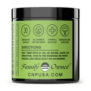 Organic & Kosher Greens Superfood Powder Blend Supplement - Amazing Raw American Grass Mix, 8oz, 60 Servings