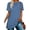 Blue, variant on Women Tops Summer Short Sleeve T Shirts Casual Loose Tunic Tops Side Split Ladies Top Comfortable Crewneck Tops Coffee L