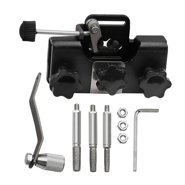Eigraketly Juego de afilador de motosierra portátil y fácil de fabricar con aleación de aluminio para afilar con ahorro de esfuerzo Jardín y Patio negro